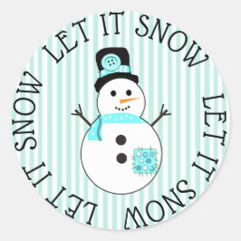Laat het Sneeuwse Blauwgroen Kerst stickers sneeuw