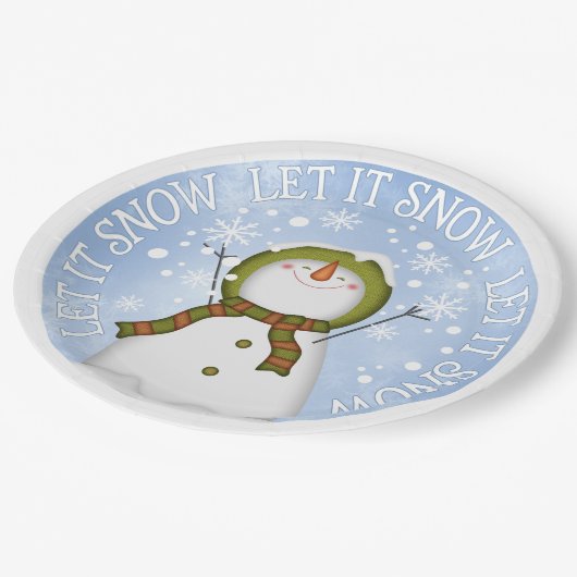 Laat het Sneeuwse Borden van het Papier Sneeuwen Papieren Bordje (Gekanteld)