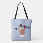 Laat het Sneeuwse Snowman Canvas tas Sneeuwen (Achterkant)