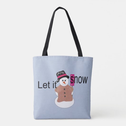 Laat het Sneeuwse Snowman Canvas tas Sneeuwen (Achterkant)
