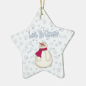 Laat het Sneeuwse Snowman Star-Ornament sneeuwen Keramisch Ornament (Links)