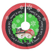 Laat het Sneeuwse Snowmen Holiday Boom Reuk Kerstboom Rok (Voorkant)