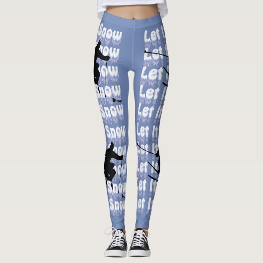 Laat het sneeuwskiër Leggings (Voorkant)