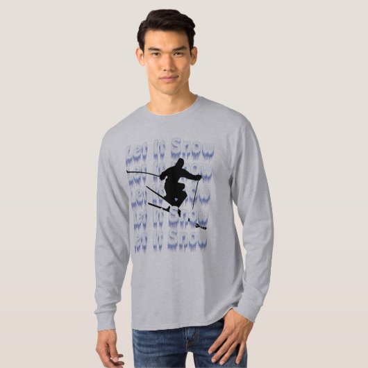 Laat het sneeuwskier t-shirt (Voorkant volledig)