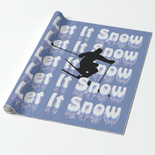 Laat het sneeuwskismen in wintersport cadeaupapier