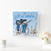 Laat het sneeuwslot van het Snowman-plein de muur  Vierkante Klok (Huis)