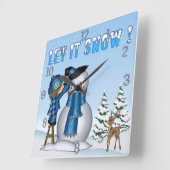 Laat het sneeuwslot van het Snowman-plein de muur  Vierkante Klok (Hoek)