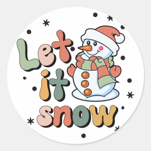 Laat het sneeuwsneeuw-Man Ronde Sticker (Voorkant)