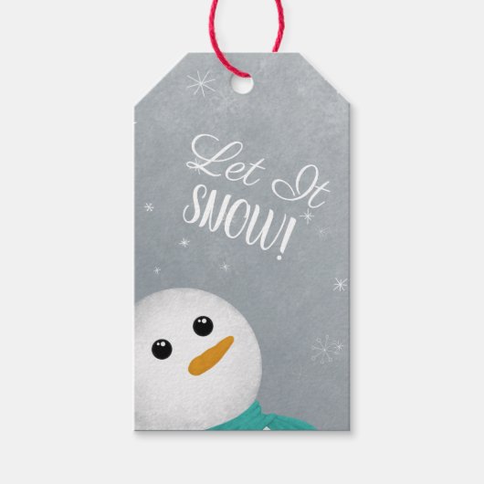 Laat het sneeuwsneeuwman cadeaulabel (Voorkant)