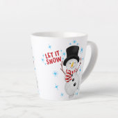 Laat het sneeuwsneeuwman latte mok (Rechterhoek)
