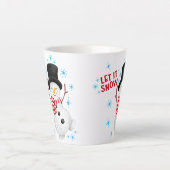 Laat het sneeuwsneeuwman latte mok (Voorkant)