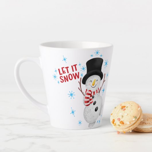 Laat het sneeuwsneeuwman latte mok (In situ)