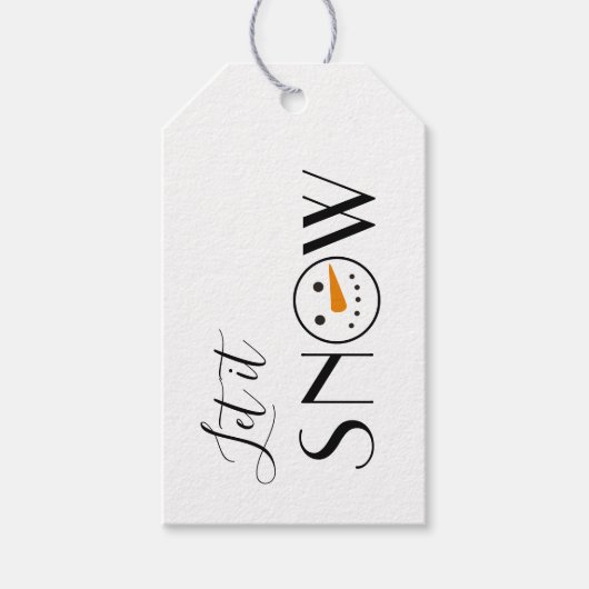 Laat het Sneeuwsneeuwman Modern Simpel Cadeaulabel (Voorkant)