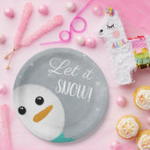 Laat het sneeuwsneeuwman papieren bordje (Feest)