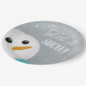 Laat het sneeuwsneeuwman papieren bordje (Gekanteld)