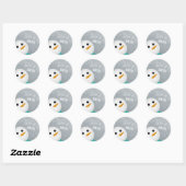 Laat het sneeuwsneeuwman ronde sticker (Vel)