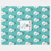 Laat het sneeuwsneeuwsneeuwman Blauwgroen kerst fl Fleece Deken (Voorkant (Horizontaal))