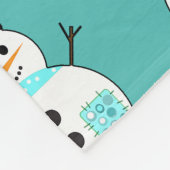Laat het sneeuwsneeuwsneeuwman Blauwgroen kerst fl Fleece Deken (Hoek)
