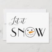 Laat het sneeuwsneeuwsneeuwman eenvoudig modern feestdagenkaart (Voorkant)