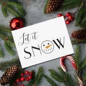 Laat het sneeuwsneeuwsneeuwman eenvoudig modern feestdagenkaart