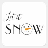 Laat het sneeuwsneeuwsneeuwman eenvoudig modern vierkante sticker (Voorkant)