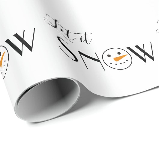 Laat het sneeuwsneeuwsneeuwman modern cadeaupapier (Rol Hoek)
