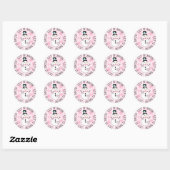 Laat het sneeuwsneeuwsneeuwman roze Kerst stickers (Vel)