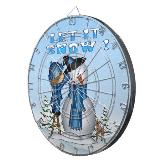Laat het sneeuwsneeuwsneeuwpop dartbord (Voorkant Rechts)
