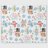 Laat het sneeuwsneeuwsneeuwpopje Patroon Kerstmis Cadeaupapier (Vlak)