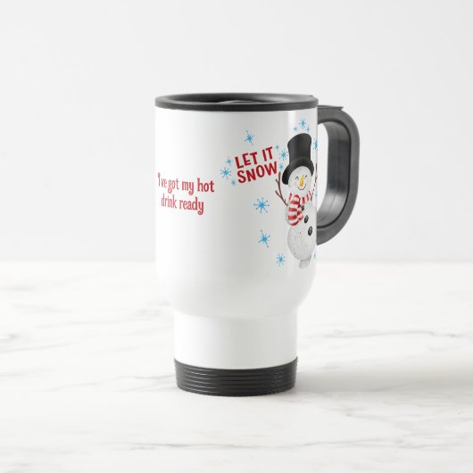 Laat het sneeuwsnuffelreisje reisbeker (Voorkant rechts)