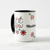 Laat het sneeuwspelige kerstMok Mok (Voorkant links)
