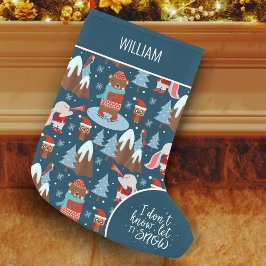 Laat het sneeuwstootje met de naam Blue Holiday Kleine Kerstsok