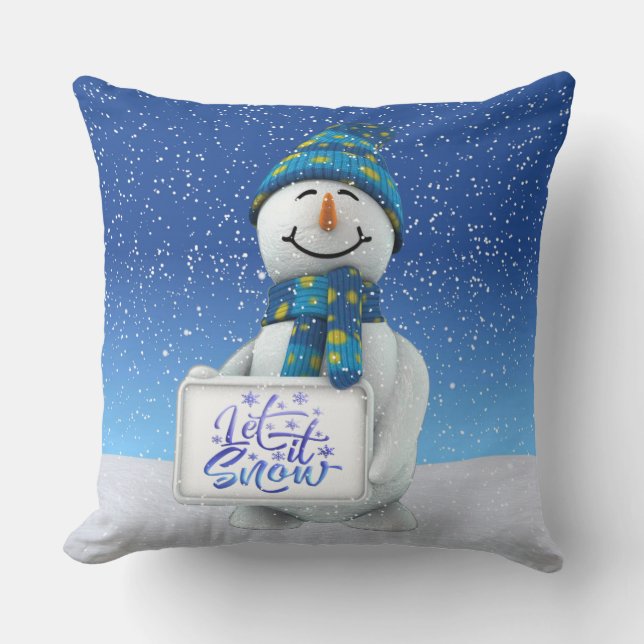 Laat het sneeuwThrow Pillow Kussen (Voorkant)