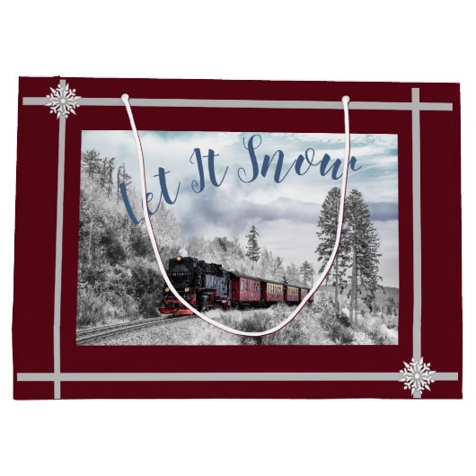 Laat het sneeuwtrein Ride Groot Cadeauzakje (Achterkant)