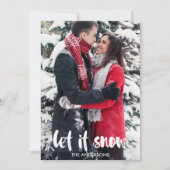Laat het Sneeuwtypografie Foto Kerst Kaart (Voorkant)