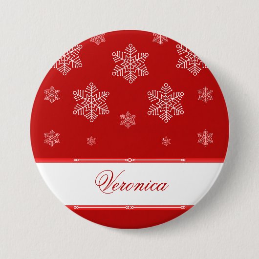 Laat het Sneeuwvakantie-Button, Red Ronde Button 7,6 Cm (Voorkant)
