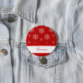 Laat het Sneeuwvakantie-Button, Red Ronde Button 7,6 Cm (In situ)