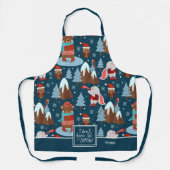 Laat het sneeuwverkuilen de naam Blue Kitchen Schort (Voorkant)