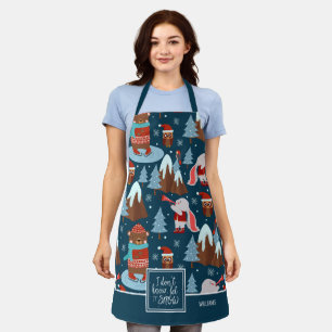 Laat het sneeuwverkuilen de naam Blue Kitchen Schort