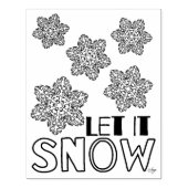 Laat het sneeuwvlok houten kunststempel, 4 x 5 rubberstempel (Afrduk)