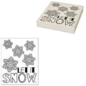 Laat het sneeuwvlok houten kunststempel, 4 x 5 rubberstempel (Gestempeld)
