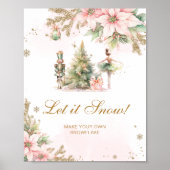 Laat het sneeuwvlok maken station winter poster (Voorkant)