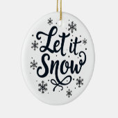 Laat het Sneeuwvlok Winter Seizoen Kerstmis Keramisch Ornament (Rechts)