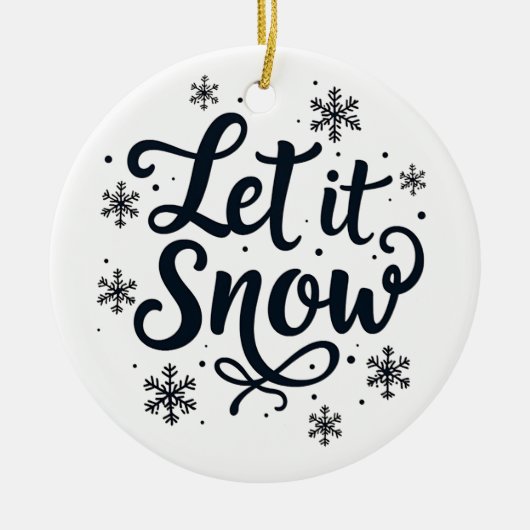 Laat het Sneeuwvlok Winter Seizoen Kerstmis Keramisch Ornament (Voorkant)
