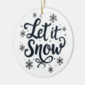 Laat het Sneeuwvlok Winter Seizoen Kerstmis Keramisch Ornament (Links)