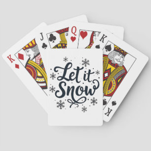Laat het Sneeuwvlok Winter Seizoen Kerstmis Pokerkaarten