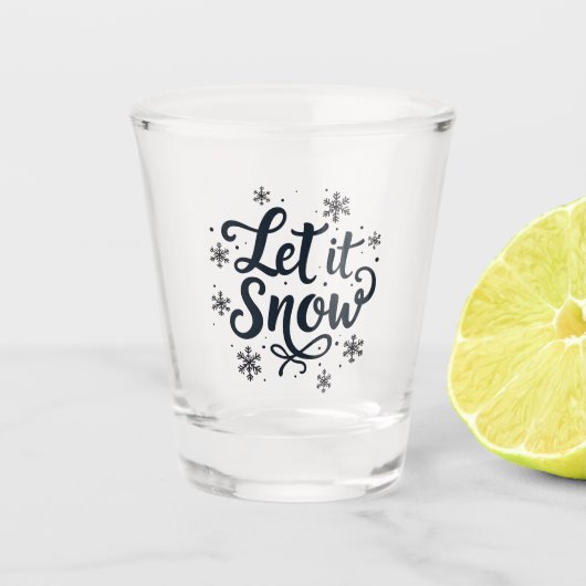 Laat het Sneeuwvlok Winter Seizoen Kerstmis Shot Glas (Voorkant)
