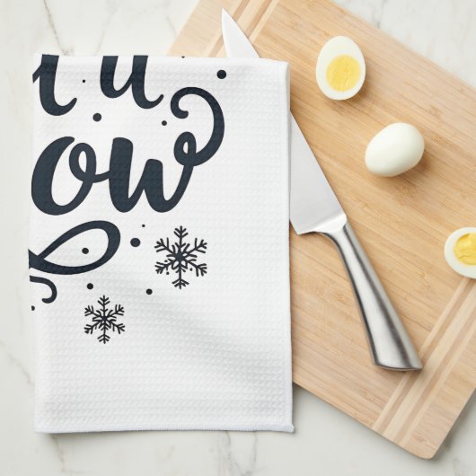 Laat het Sneeuwvlok Winter Seizoen Kerstmis Theedoek (Quarter Fold)