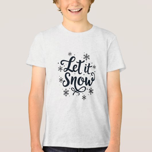 Laat het Sneeuwvlok Winter Seizoen Kerstmis Tri-Blend Shirt (Voorkant)