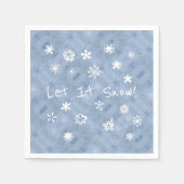 Laat het sneeuwvlokken blauw winterfeest servet (Voorkant)